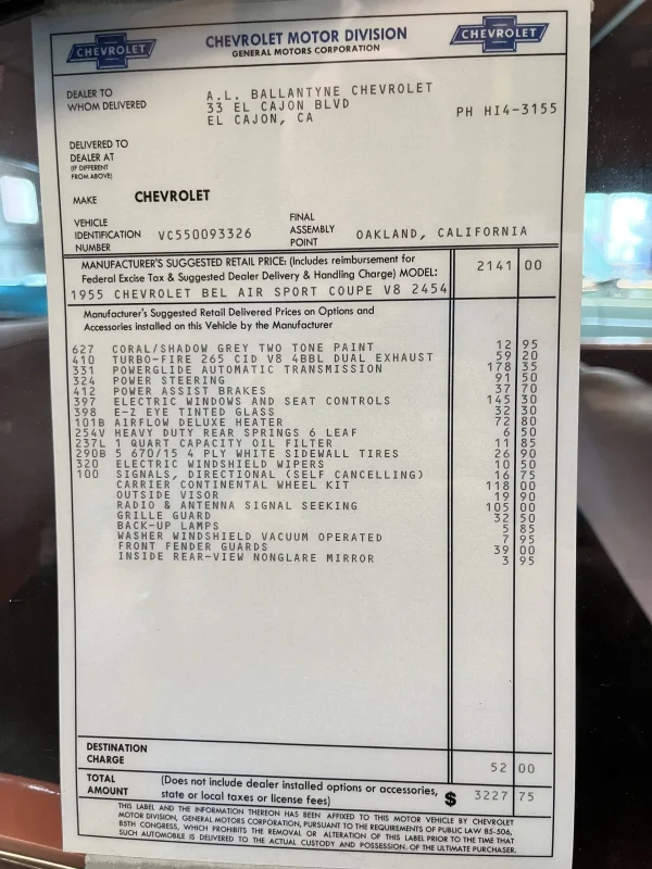 1955 Chevrolet Bel Air - 987 miles since restoration - Image 20